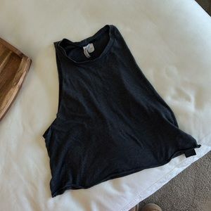 Divided tank in charcoal grey - size xs